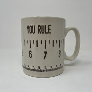 YOU RULE Coffee Mug Galerie Ruler Inches Centimeters Gift Novelty Teacher Math